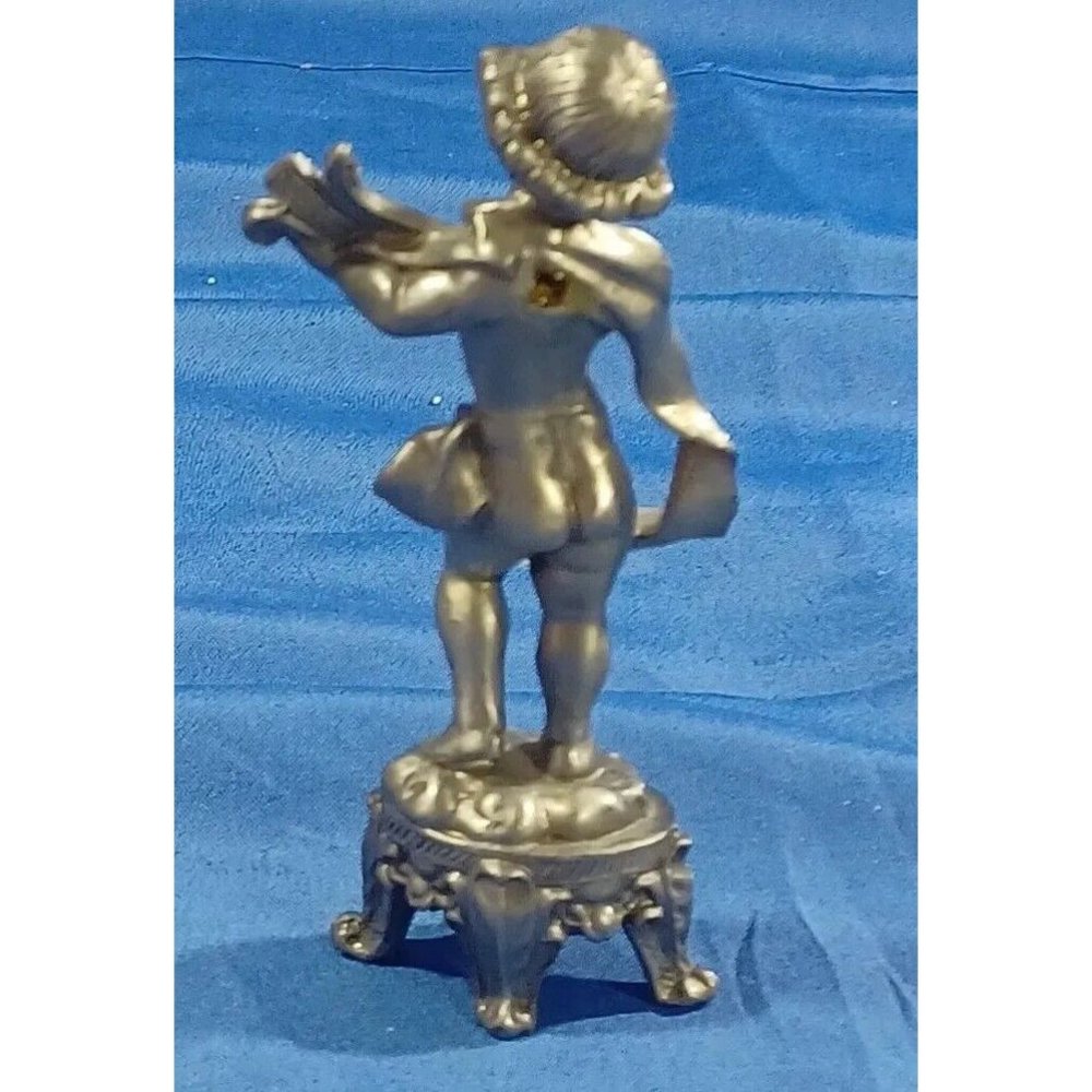 Italian Cast Lead Angel Sculpture Statue Figures Musicians Musical Instruments - Picture 13 of 15